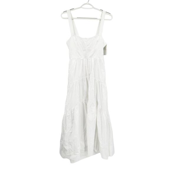 A.L.C. Lily Cotton Midi Dress White Lace Up Back Size 6 NWT - Picture 3 of 8